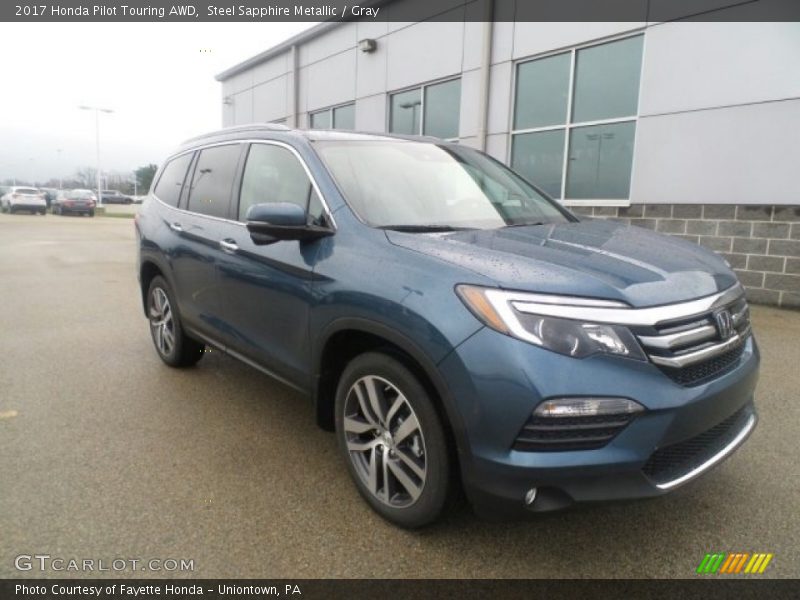 Steel Sapphire Metallic / Gray 2017 Honda Pilot Touring AWD