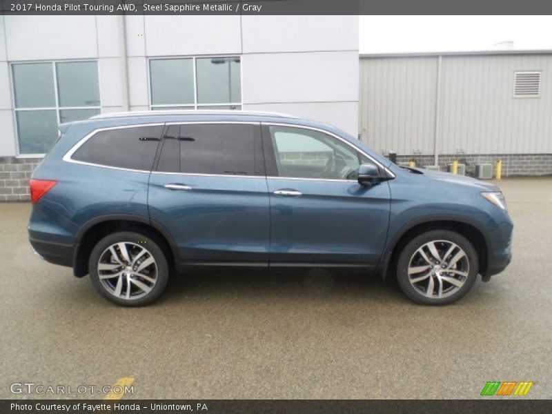 Steel Sapphire Metallic / Gray 2017 Honda Pilot Touring AWD