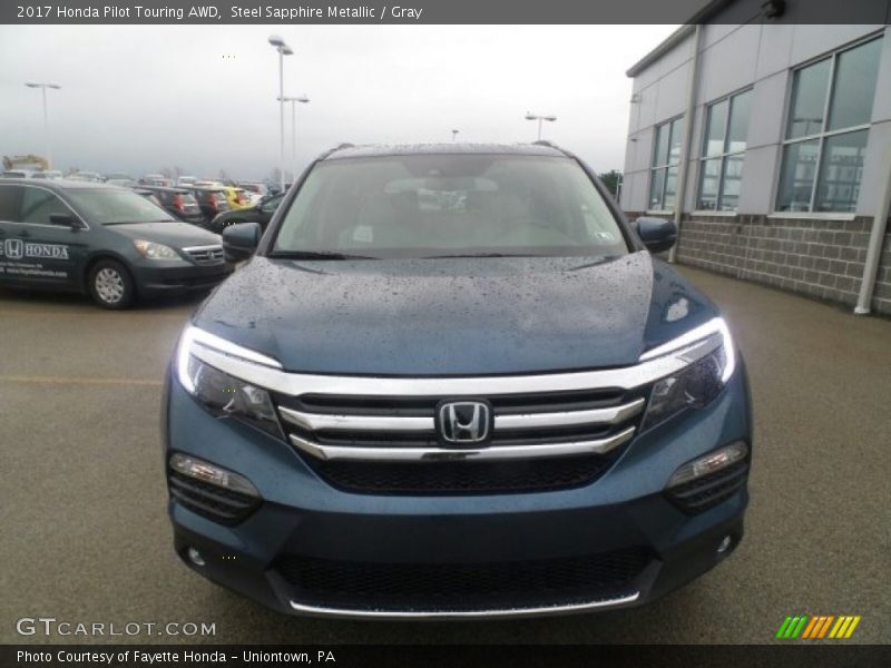 Steel Sapphire Metallic / Gray 2017 Honda Pilot Touring AWD