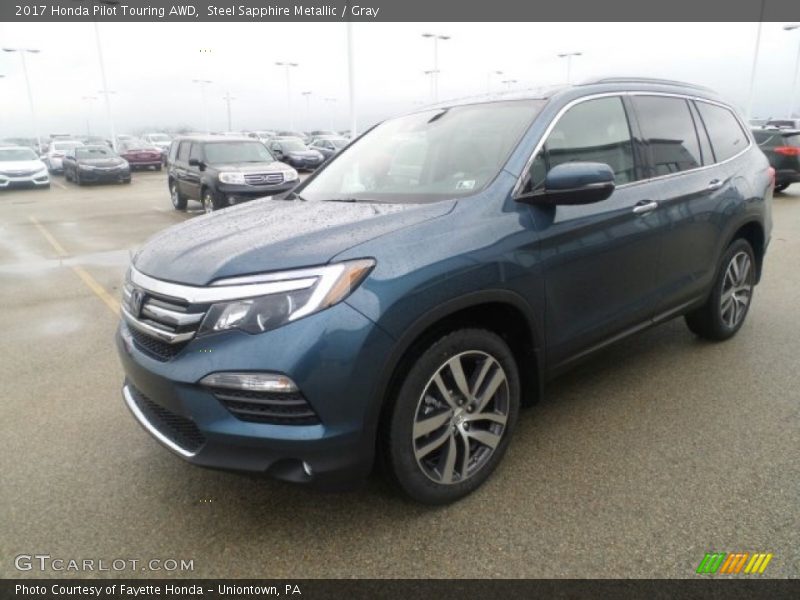 Steel Sapphire Metallic / Gray 2017 Honda Pilot Touring AWD