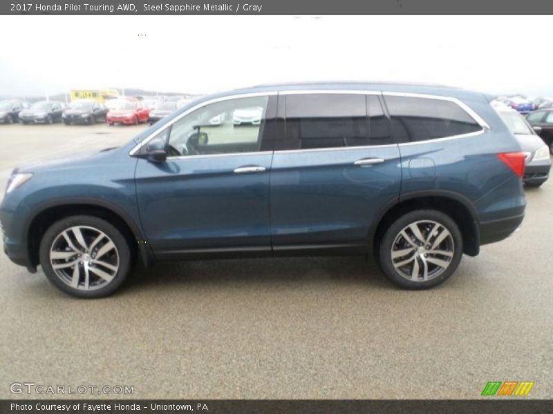 Steel Sapphire Metallic / Gray 2017 Honda Pilot Touring AWD