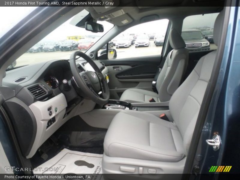 Steel Sapphire Metallic / Gray 2017 Honda Pilot Touring AWD