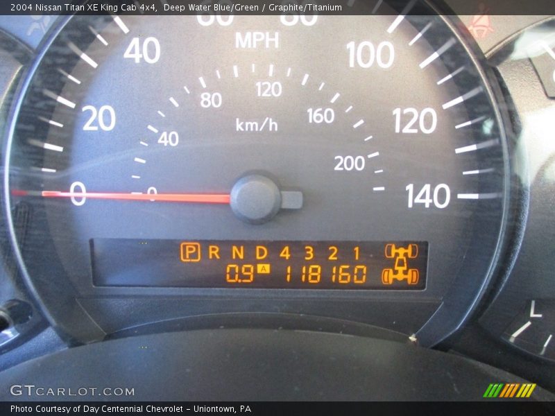Deep Water Blue/Green / Graphite/Titanium 2004 Nissan Titan XE King Cab 4x4