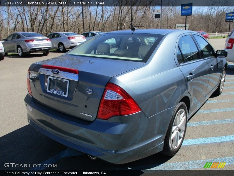 Steel Blue Metallic / Camel 2012 Ford Fusion SEL V6 AWD