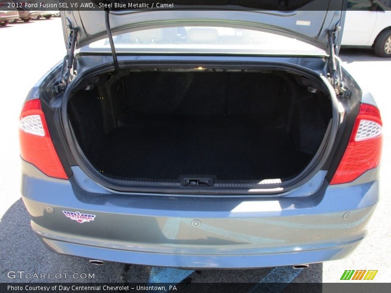 Steel Blue Metallic / Camel 2012 Ford Fusion SEL V6 AWD