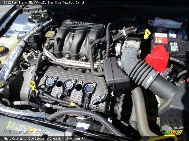 Steel Blue Metallic / Camel 2012 Ford Fusion SEL V6 AWD