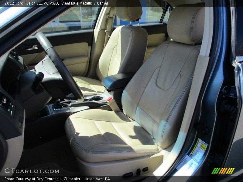 Steel Blue Metallic / Camel 2012 Ford Fusion SEL V6 AWD