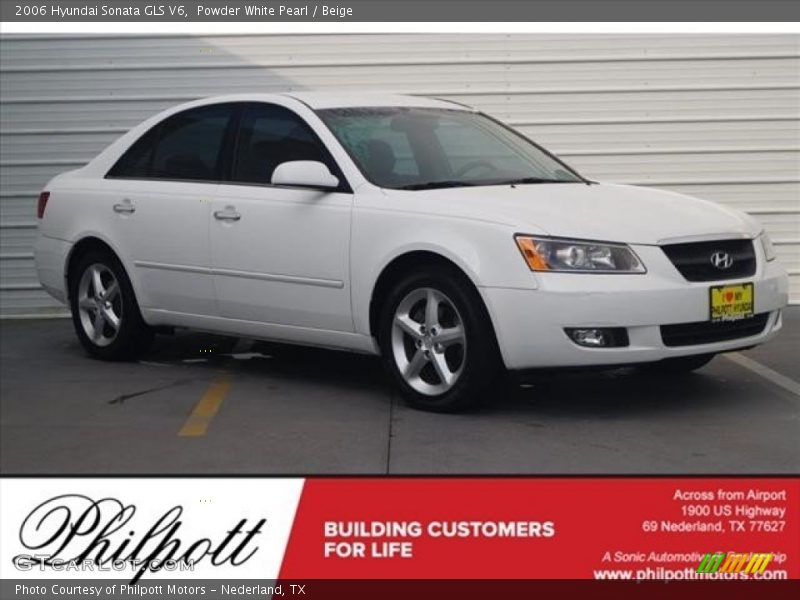 Powder White Pearl / Beige 2006 Hyundai Sonata GLS V6
