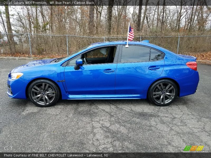 WR Blue Pearl / Carbon Black 2016 Subaru WRX Premium