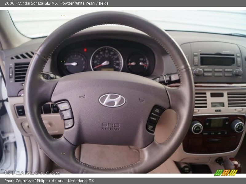 Powder White Pearl / Beige 2006 Hyundai Sonata GLS V6