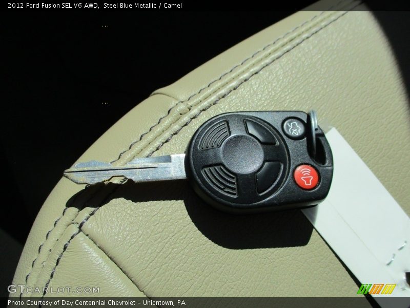Steel Blue Metallic / Camel 2012 Ford Fusion SEL V6 AWD