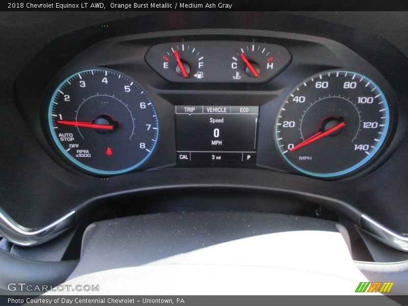 Orange Burst Metallic / Medium Ash Gray 2018 Chevrolet Equinox LT AWD