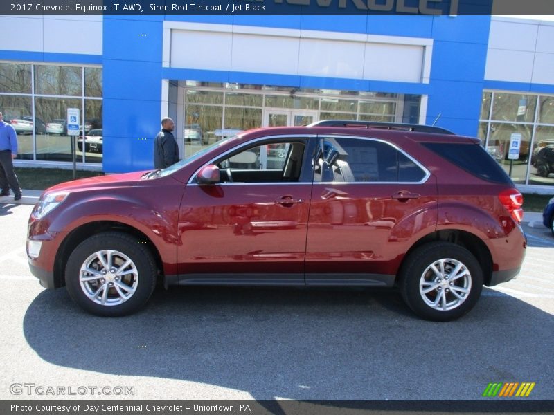 Siren Red Tintcoat / Jet Black 2017 Chevrolet Equinox LT AWD