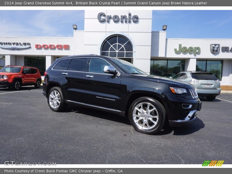 Brilliant Black Crystal Pearl / Summit Grand Canyon Jeep Brown Natura Leather 2014 Jeep Grand Cherokee Summit 4x4