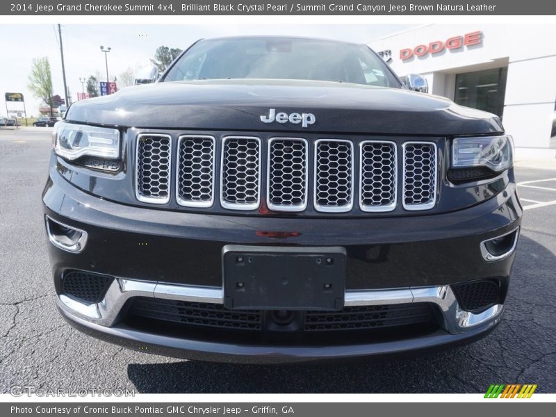 Brilliant Black Crystal Pearl / Summit Grand Canyon Jeep Brown Natura Leather 2014 Jeep Grand Cherokee Summit 4x4
