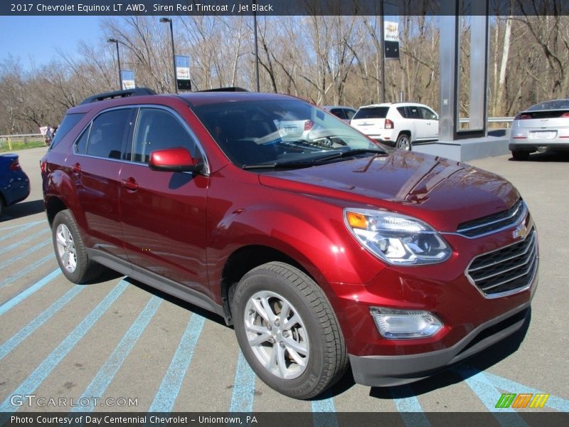 Siren Red Tintcoat / Jet Black 2017 Chevrolet Equinox LT AWD