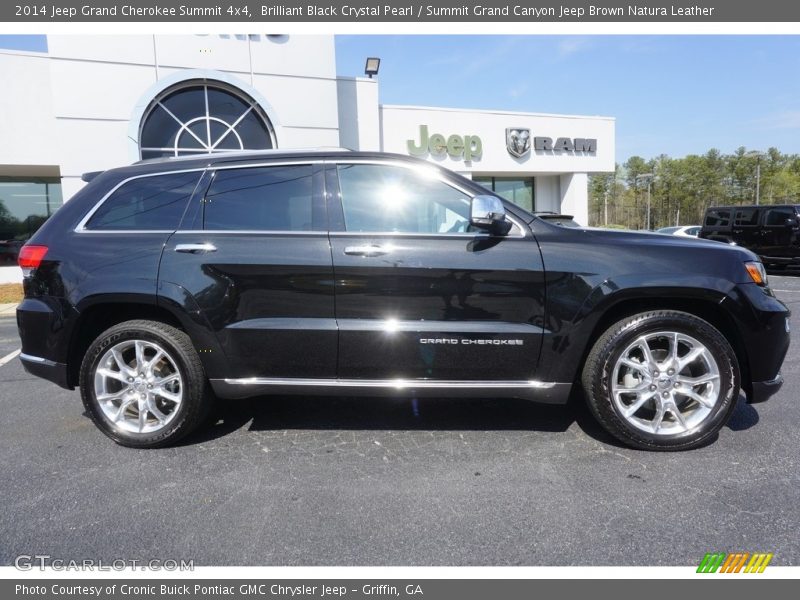 Brilliant Black Crystal Pearl / Summit Grand Canyon Jeep Brown Natura Leather 2014 Jeep Grand Cherokee Summit 4x4