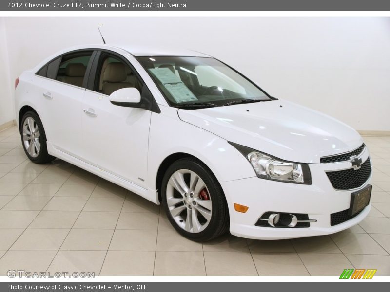 Summit White / Cocoa/Light Neutral 2012 Chevrolet Cruze LTZ