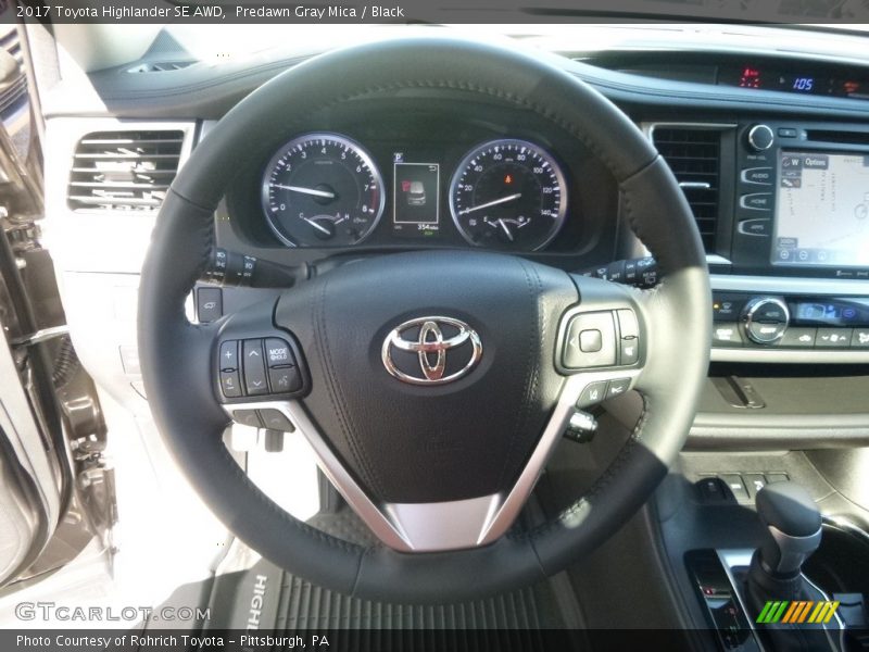 Predawn Gray Mica / Black 2017 Toyota Highlander SE AWD