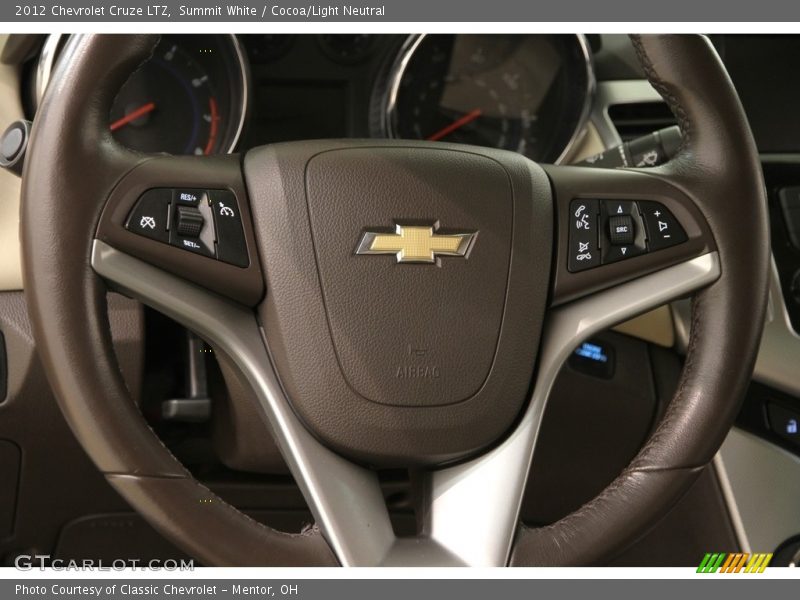 Summit White / Cocoa/Light Neutral 2012 Chevrolet Cruze LTZ
