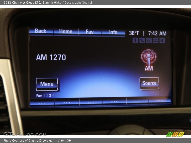 Summit White / Cocoa/Light Neutral 2012 Chevrolet Cruze LTZ