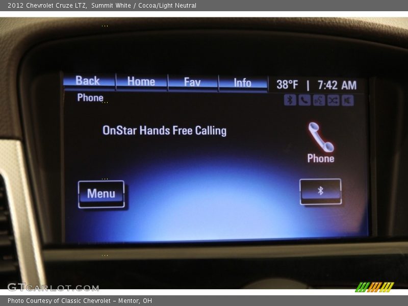 Summit White / Cocoa/Light Neutral 2012 Chevrolet Cruze LTZ