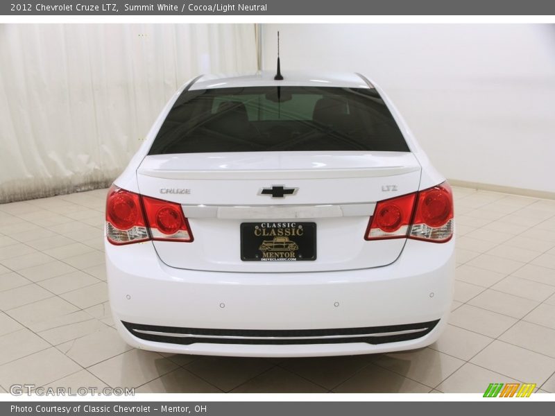 Summit White / Cocoa/Light Neutral 2012 Chevrolet Cruze LTZ