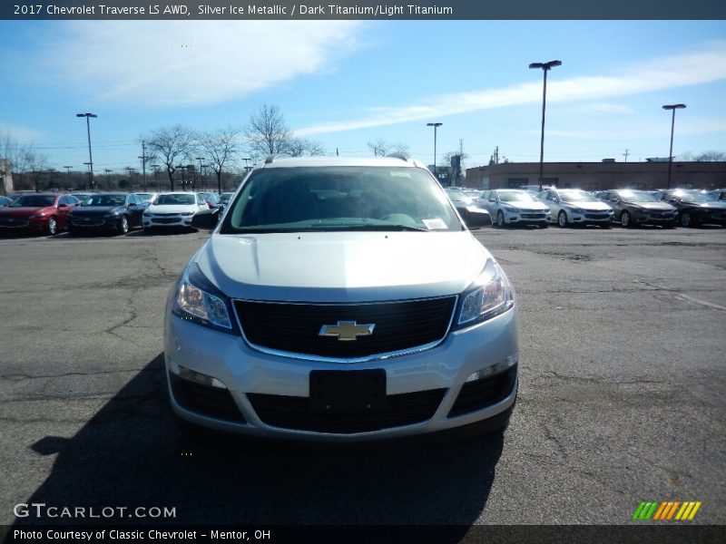 Silver Ice Metallic / Dark Titanium/Light Titanium 2017 Chevrolet Traverse LS AWD
