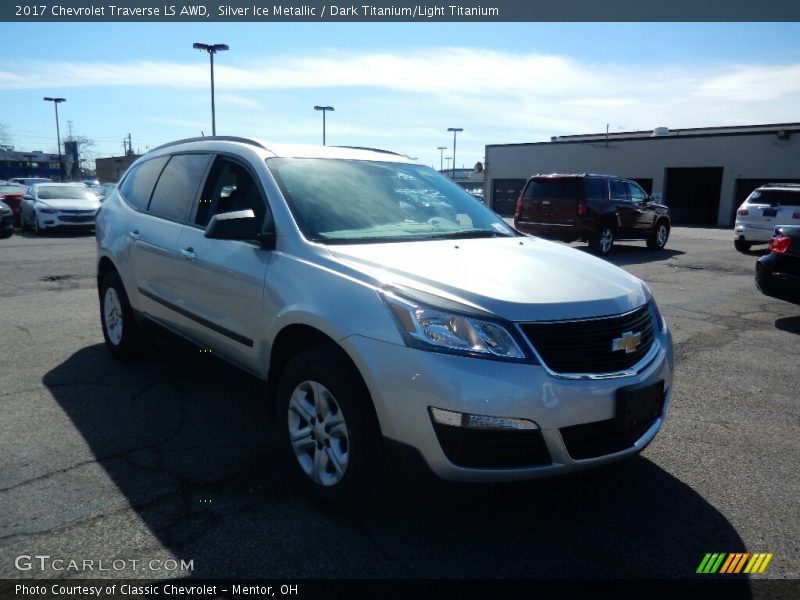 Silver Ice Metallic / Dark Titanium/Light Titanium 2017 Chevrolet Traverse LS AWD