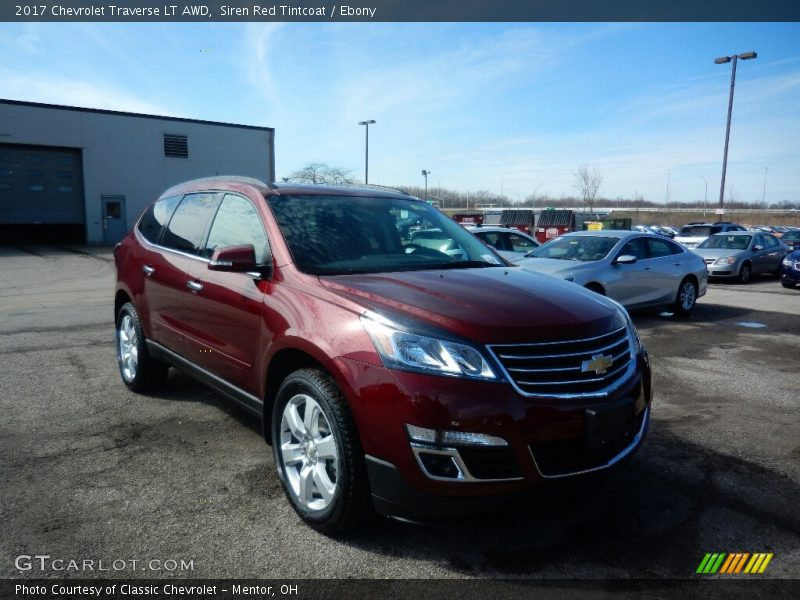 Siren Red Tintcoat / Ebony 2017 Chevrolet Traverse LT AWD