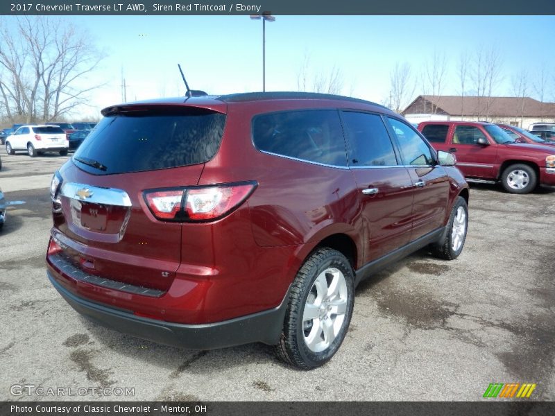 Siren Red Tintcoat / Ebony 2017 Chevrolet Traverse LT AWD