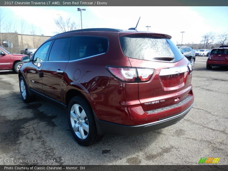 Siren Red Tintcoat / Ebony 2017 Chevrolet Traverse LT AWD