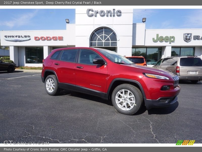 Deep Cherry Red Crystal Pearl / Black 2017 Jeep Cherokee Sport