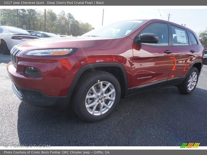 Deep Cherry Red Crystal Pearl / Black 2017 Jeep Cherokee Sport