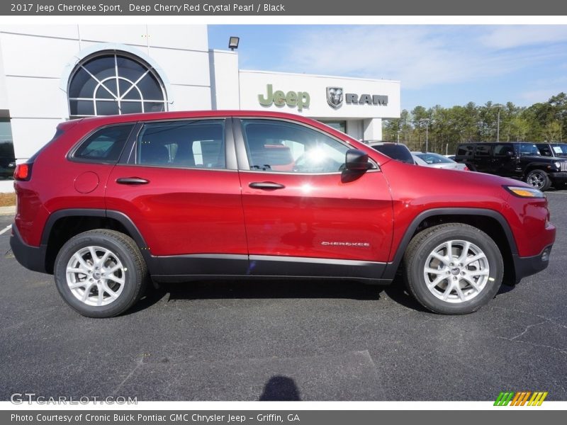 Deep Cherry Red Crystal Pearl / Black 2017 Jeep Cherokee Sport