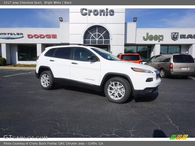 Bright White / Black 2017 Jeep Cherokee Sport