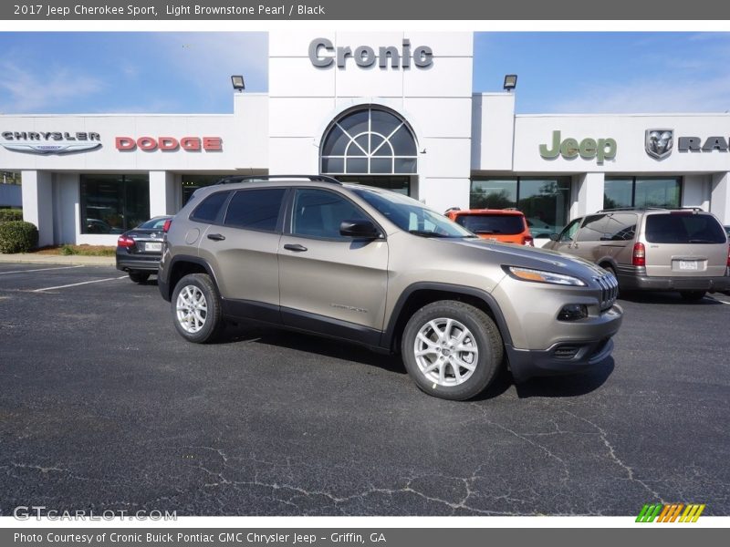 Light Brownstone Pearl / Black 2017 Jeep Cherokee Sport