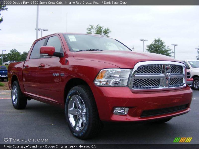 Inferno Red Crystal Pearl / Dark Slate Gray 2009 Dodge Ram 1500 Sport Crew Cab