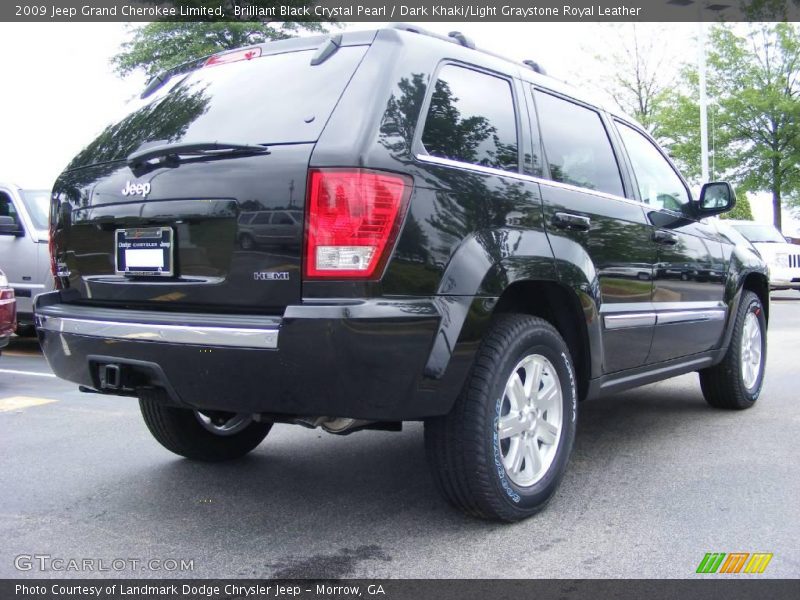 Brilliant Black Crystal Pearl / Dark Khaki/Light Graystone Royal Leather 2009 Jeep Grand Cherokee Limited