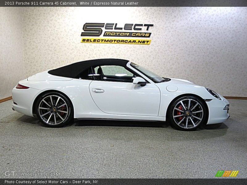 White / Espresso Natural Leather 2013 Porsche 911 Carrera 4S Cabriolet