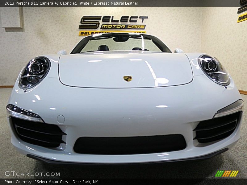 White / Espresso Natural Leather 2013 Porsche 911 Carrera 4S Cabriolet