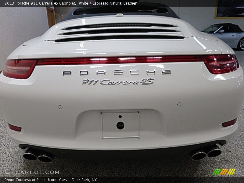 White / Espresso Natural Leather 2013 Porsche 911 Carrera 4S Cabriolet