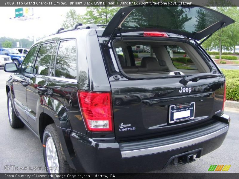 Brilliant Black Crystal Pearl / Dark Khaki/Light Graystone Royal Leather 2009 Jeep Grand Cherokee Limited