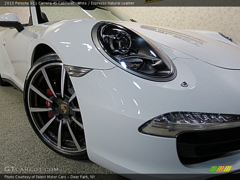 White / Espresso Natural Leather 2013 Porsche 911 Carrera 4S Cabriolet