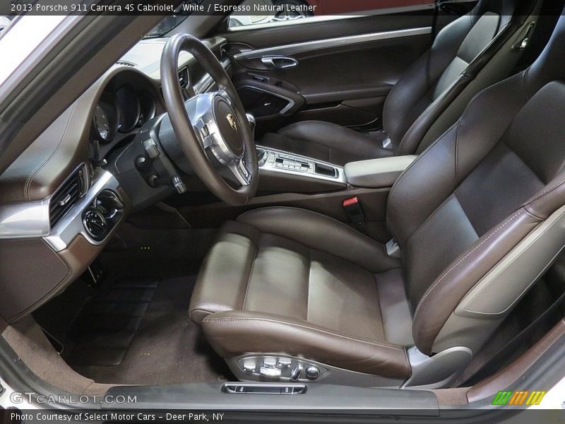 White / Espresso Natural Leather 2013 Porsche 911 Carrera 4S Cabriolet