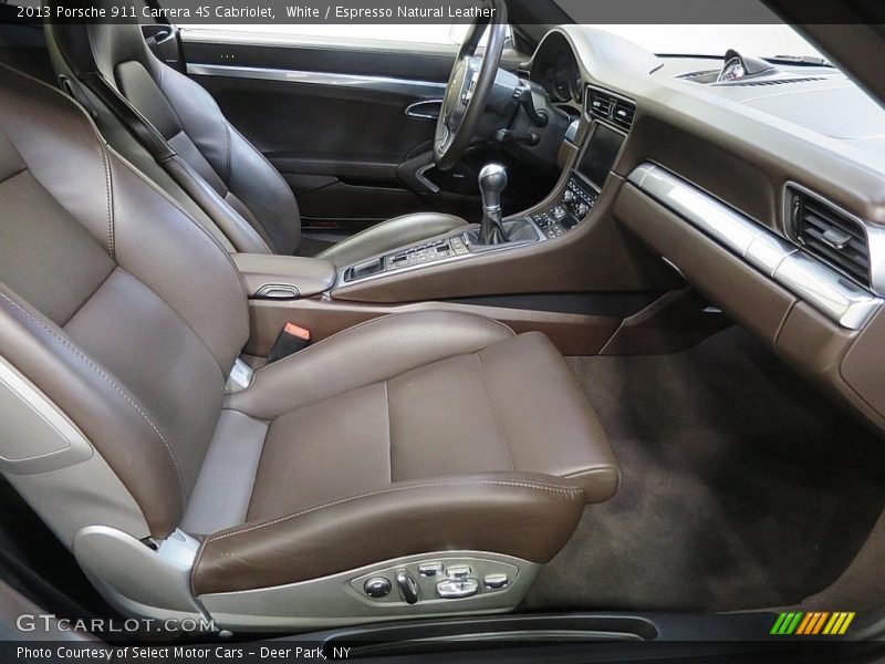 White / Espresso Natural Leather 2013 Porsche 911 Carrera 4S Cabriolet