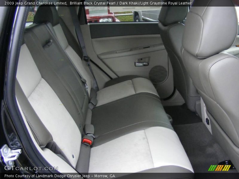 Brilliant Black Crystal Pearl / Dark Khaki/Light Graystone Royal Leather 2009 Jeep Grand Cherokee Limited