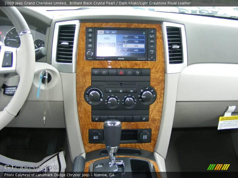 Brilliant Black Crystal Pearl / Dark Khaki/Light Graystone Royal Leather 2009 Jeep Grand Cherokee Limited