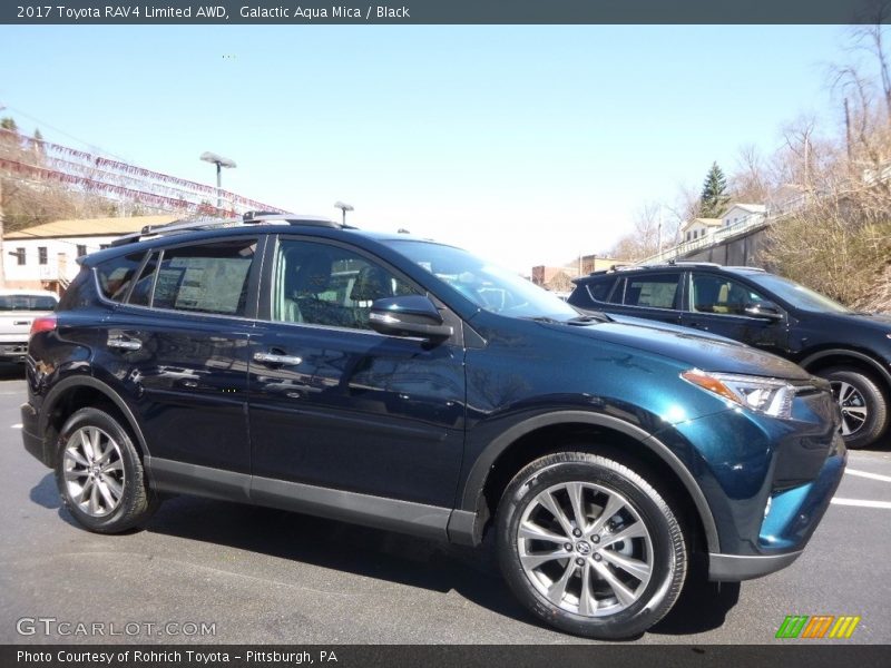 Galactic Aqua Mica / Black 2017 Toyota RAV4 Limited AWD