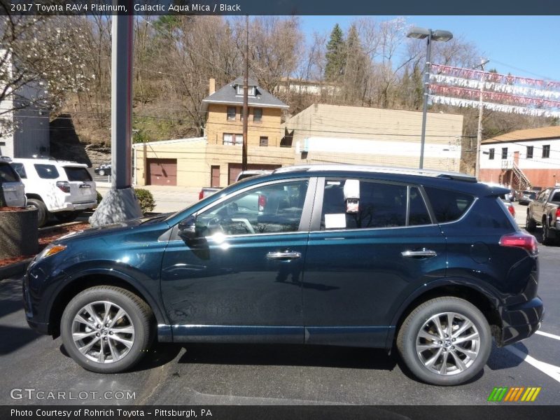 Galactic Aqua Mica / Black 2017 Toyota RAV4 Platinum